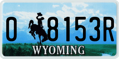WY license plate 08153R