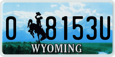WY license plate 08153U