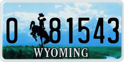 WY license plate 081543
