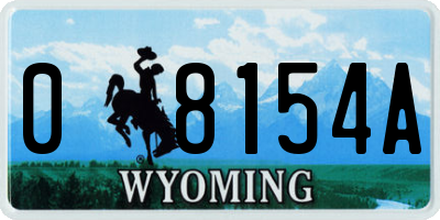 WY license plate 08154A