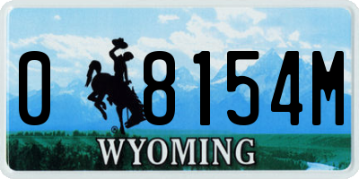 WY license plate 08154M