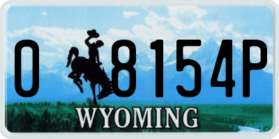 WY license plate 08154P
