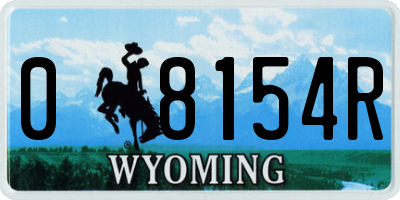 WY license plate 08154R