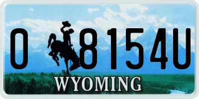 WY license plate 08154U