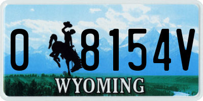 WY license plate 08154V