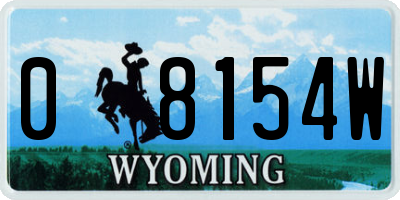WY license plate 08154W