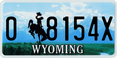 WY license plate 08154X