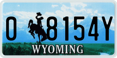 WY license plate 08154Y