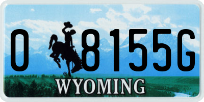 WY license plate 08155G