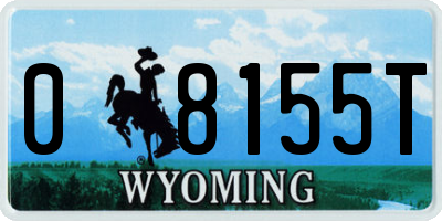 WY license plate 08155T