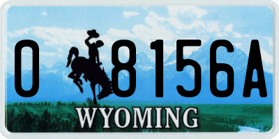 WY license plate 08156A