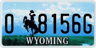 WY license plate 08156G