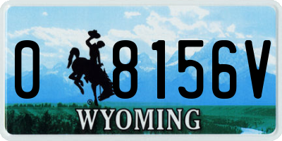 WY license plate 08156V