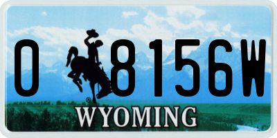 WY license plate 08156W