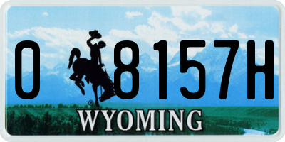 WY license plate 08157H