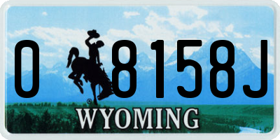 WY license plate 08158J