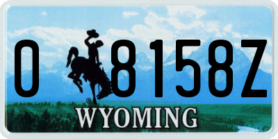 WY license plate 08158Z