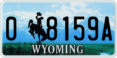 WY license plate 08159A