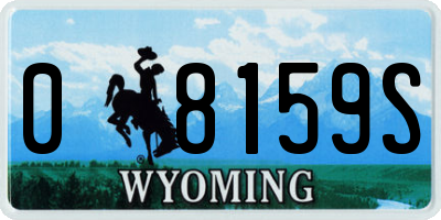 WY license plate 08159S