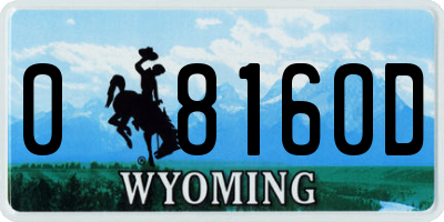 WY license plate 08160D