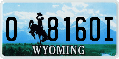 WY license plate 08160I