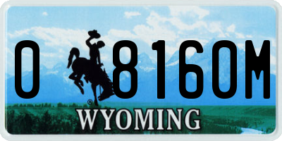 WY license plate 08160M