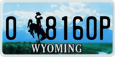 WY license plate 08160P