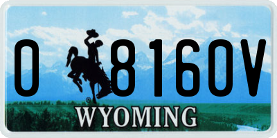 WY license plate 08160V