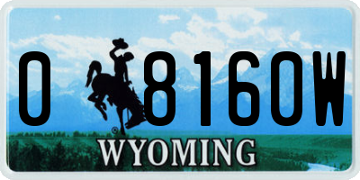 WY license plate 08160W