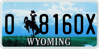 WY license plate 08160X