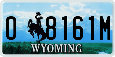 WY license plate 08161M