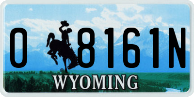 WY license plate 08161N