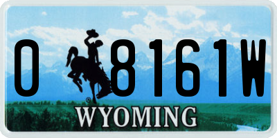 WY license plate 08161W