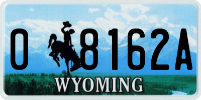 WY license plate 08162A