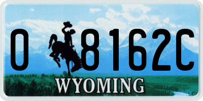 WY license plate 08162C