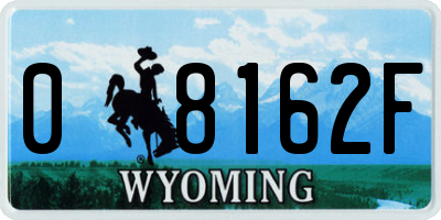 WY license plate 08162F