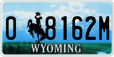 WY license plate 08162M
