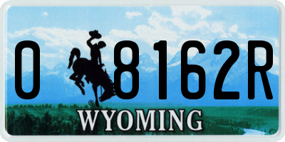 WY license plate 08162R