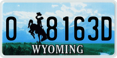 WY license plate 08163D