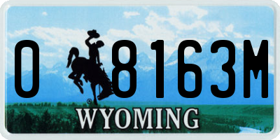 WY license plate 08163M