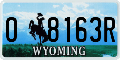 WY license plate 08163R