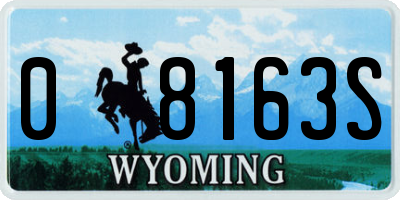 WY license plate 08163S