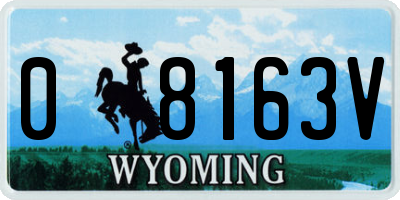 WY license plate 08163V