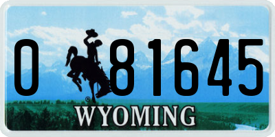 WY license plate 081645