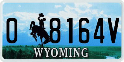 WY license plate 08164V