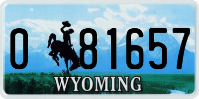 WY license plate 081657