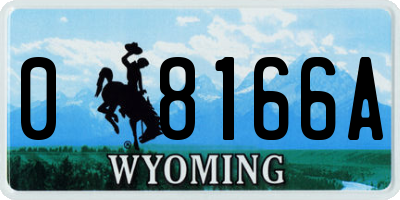WY license plate 08166A