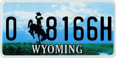 WY license plate 08166H