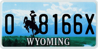 WY license plate 08166X