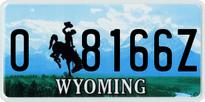 WY license plate 08166Z